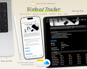 Weekly Workout Tracker | Apple Notes Template (Digital Fitness Planner)