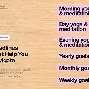 Mall för meditationsplanering – Morgon Kvällsyoga Apple Notes Mindfulness för iPhone, iPad och Mac bild 6