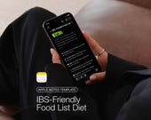 IBS Food List Template - Low FODMAP Eat Limit Avoid Apple Notes Chart