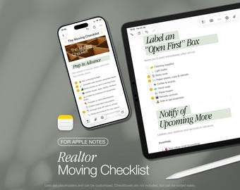 Plantilla de lista de verificación para mudanzas – Planificador de reubicación Apple Notes Nuevo hogar para iPhone, iPad y Mac