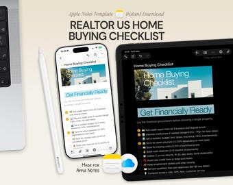 Lista de verificación para la compra de vivienda para agentes inmobiliarios: plantilla de Apple Notes para agentes compradores (iPhone, iPad, Mac).