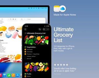 Grocery List Smart Shopping Checklist — Apple Notes Template for iPhone, iPad & Mac