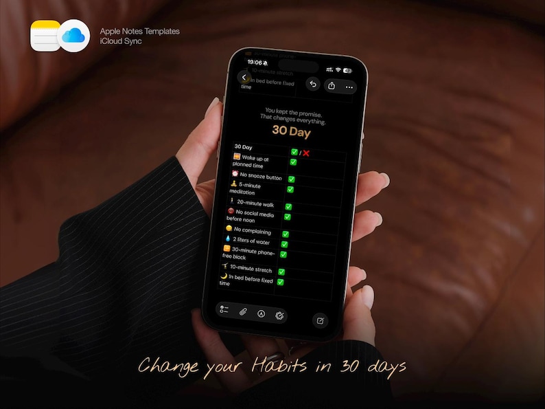 30 Day Mental Reset Habit Tracker — Atomic Habits Apple Notes Journal for iPhone, iPad & Mac image 9