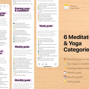 Mall för meditationsplanering – Morgon Kvällsyoga Apple Notes Mindfulness för iPhone, iPad och Mac bild 2