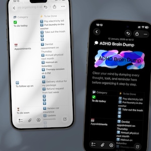 ADHD Brain Dump Template — Daily Planner Apple Notes Focus Mental Clarity for iPhone, iPad & Mac image 4