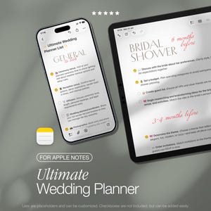 Wedding Planner Template – Checklist Timeline Apple Notes for iPhone, iPad, Mac