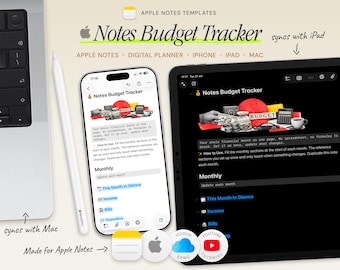 Apple Notes Budget Tracker – Financial Planner for iPhone iPad Mac