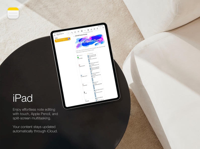 ADHD Brain Dump Template — Daily Planner Apple Notes Focus Mental Clarity for iPhone, iPad & Mac image 6