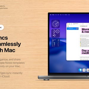 Mall för meditationsplanering – Morgon Kvällsyoga Apple Notes Mindfulness för iPhone, iPad och Mac bild 4