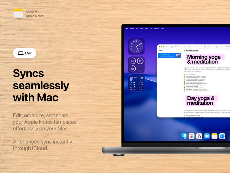 Mall för meditationsplanering – Morgon Kvällsyoga Apple Notes Mindfulness för iPhone, iPad och Mac bild 4