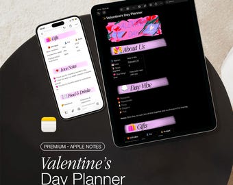 Plantilla de planificador para el Día de San Valentín: lista de verificación romántica para citas en Apple Notes para iPhone, iPad y Mac.