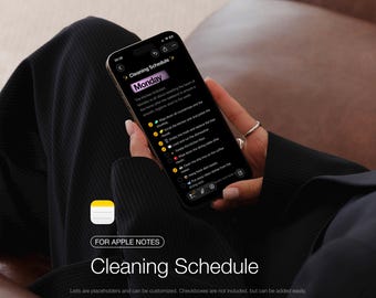 Cleaning Schedule Template — Daily Weekly Apple Notes Home Checklist for iPhone, iPad & Mac