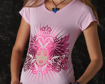 Queen Lady Women Tshirt Angel Clothing Glam Rock Clothing Urban Wear Fashion Women Tops