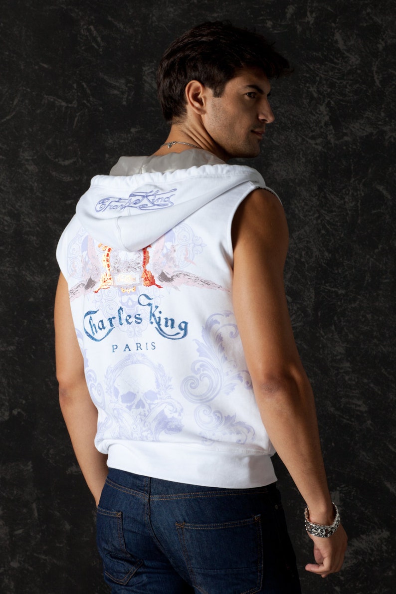 Free Shipping Sleeveless Men Hoodie Guns&wings Glam Rock Rebel Etsy