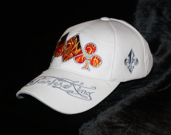 Witte Baseball Cap Poker Glam stedelijke slijtage Rock kleding Trucker Hoeden mannen
