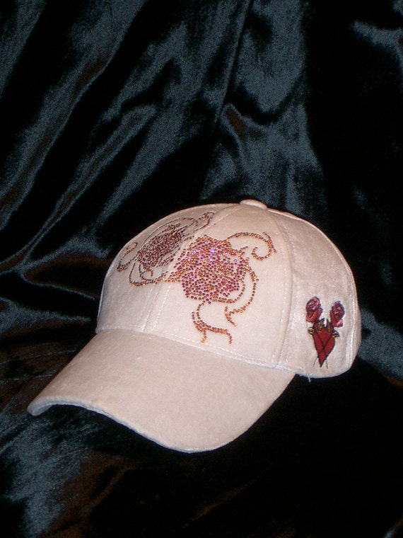 PINK VS ROSES EMBROIDERY BLING BASEBALL CAP PINK VS ROSES EMBROIDERY BLING BASEBALL CAP main image 4