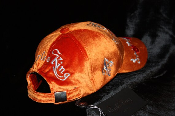 Velvet Orange Embroidered Logo Baseball Cap - Women Blood Orange Velvet Unisex Cap – Salty Pun main image 4