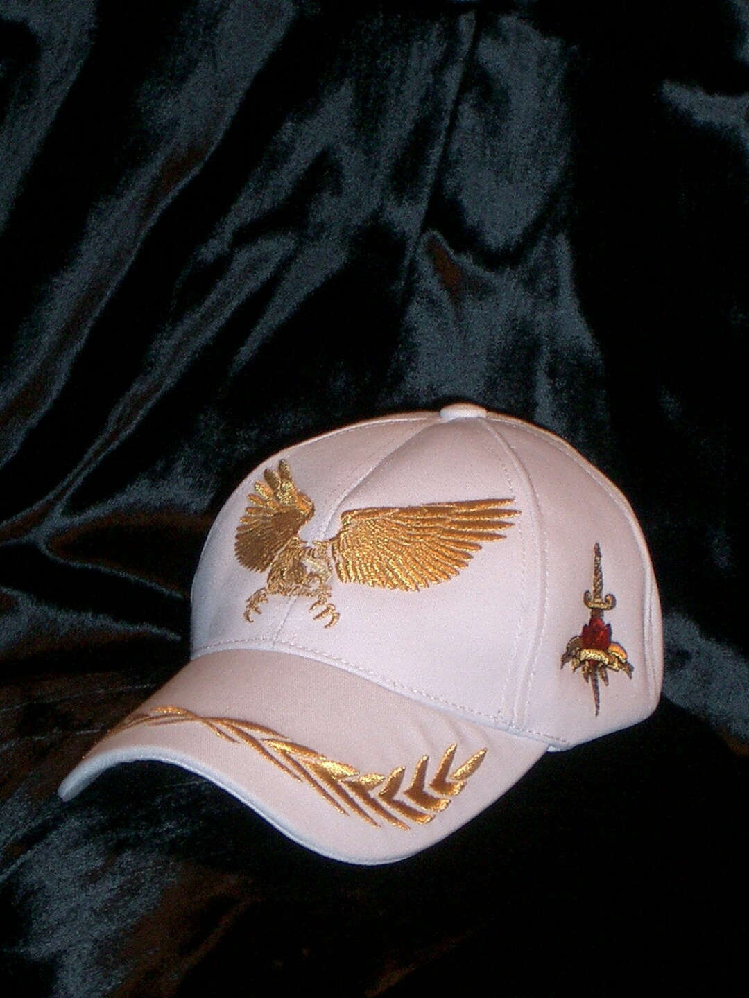 American Eagle Baseball Cap Men White Sport Golf Hat Gabardine