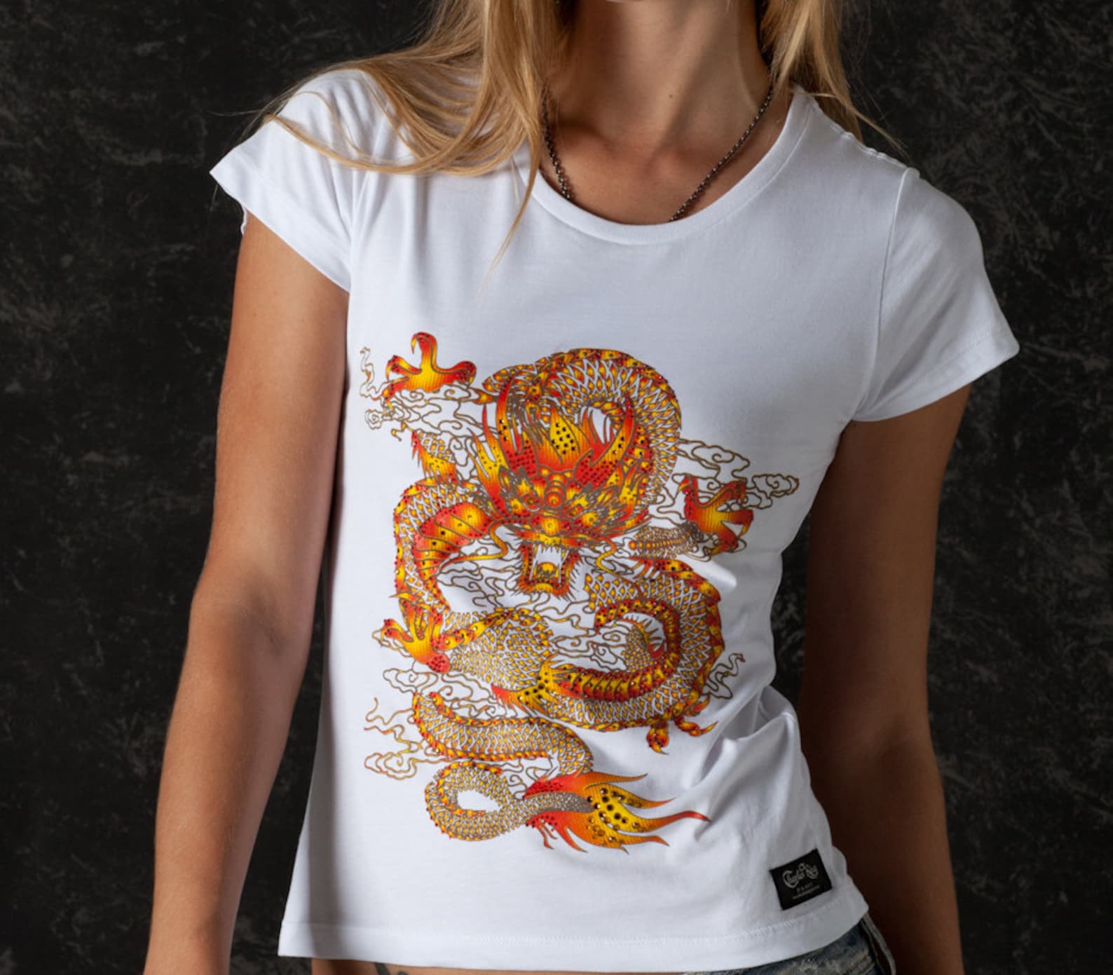 Chinese Dragon Women Tshirt Glam Rock Clothing Oriental Traditional ...