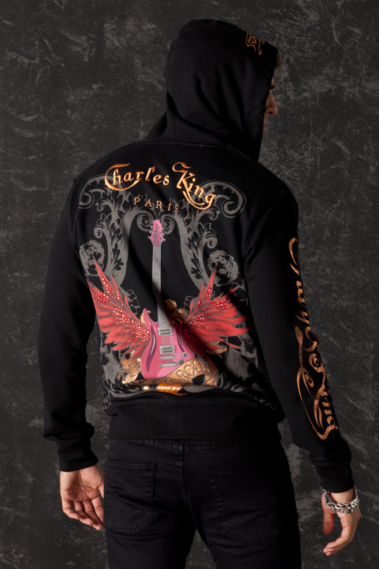 Music Lover Men Hoodie Glam Rock Clothing Long Sleeve Urban Wear Jacket