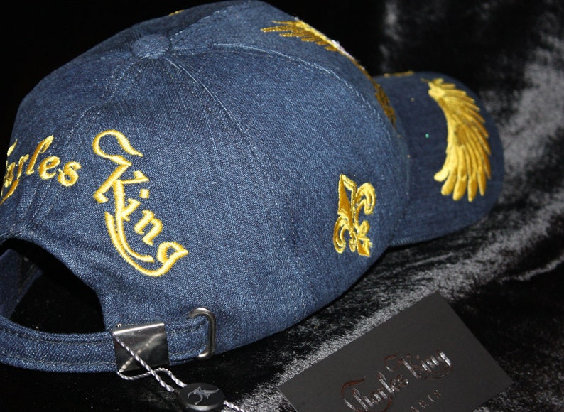 Embroidered Denim Men Baseball Cap Dice of Zeus Glam Rock Rebel Hat image 4