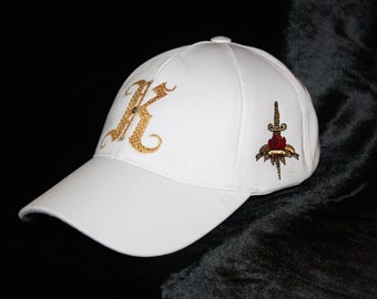 For Him Monogrammed Hat by Charles King Paris Men Baseball Cap Golf, Tennis and  Glam Rock Urban Wear