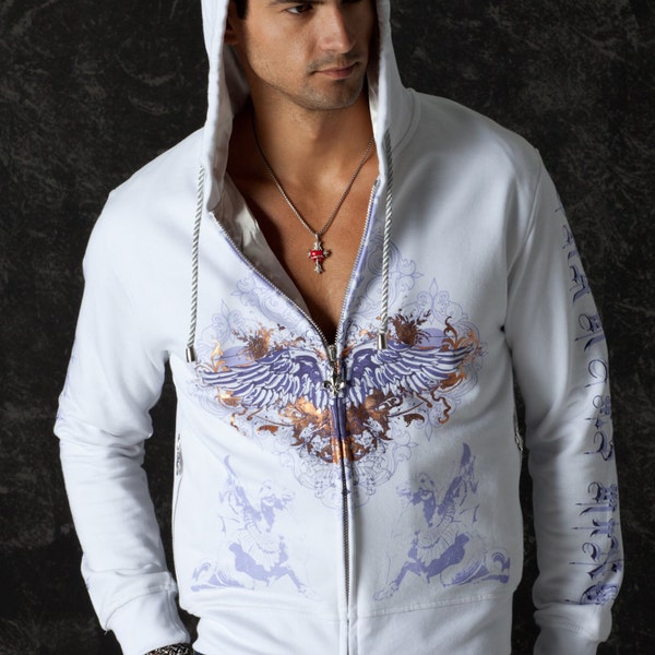 Guns and Wings Hoodie Men Fashion Clothes Sport Glam Rock Cotton Hoodied Jacket Long Sleeve
