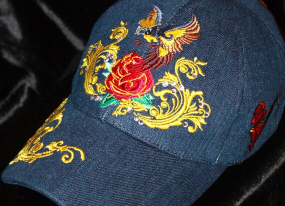 Colorful Women\'s Hat with Floral and Bird Design Embroidered Baseball Cap, Floral Bird Design, Custom Hat - Etsy main image 3