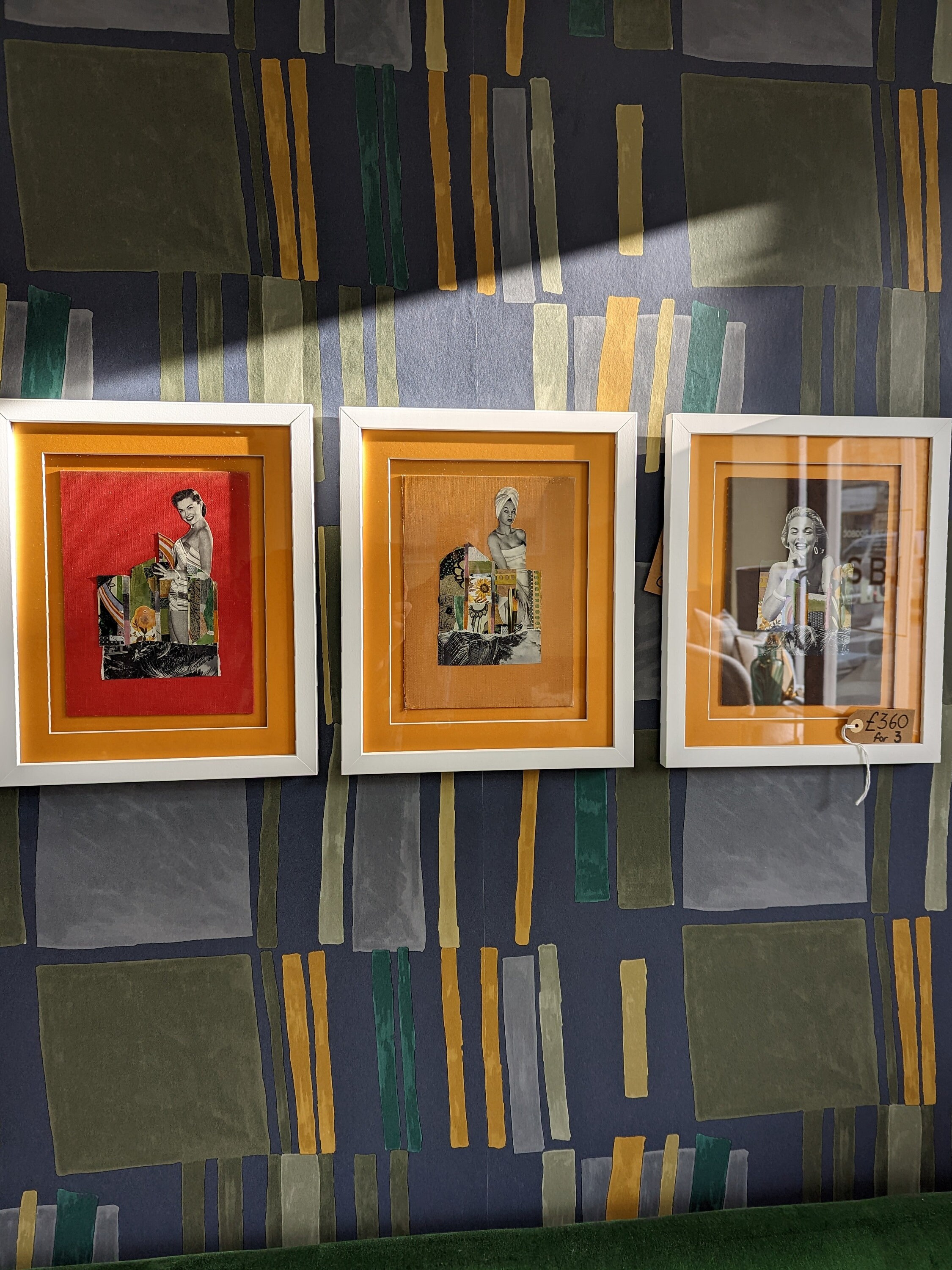 Handmade Collage Art Retro Kitsch Mixedmedia Acrylic Etsy