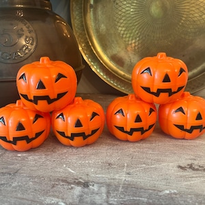 Miniature Halloween Pumpkins Jack o lanterns Minis plastic treat pumpkins