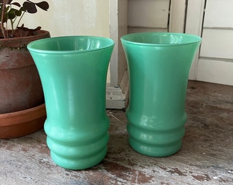 Jadeite Glasses 2 Anchor Hocking Fired On Jadeite