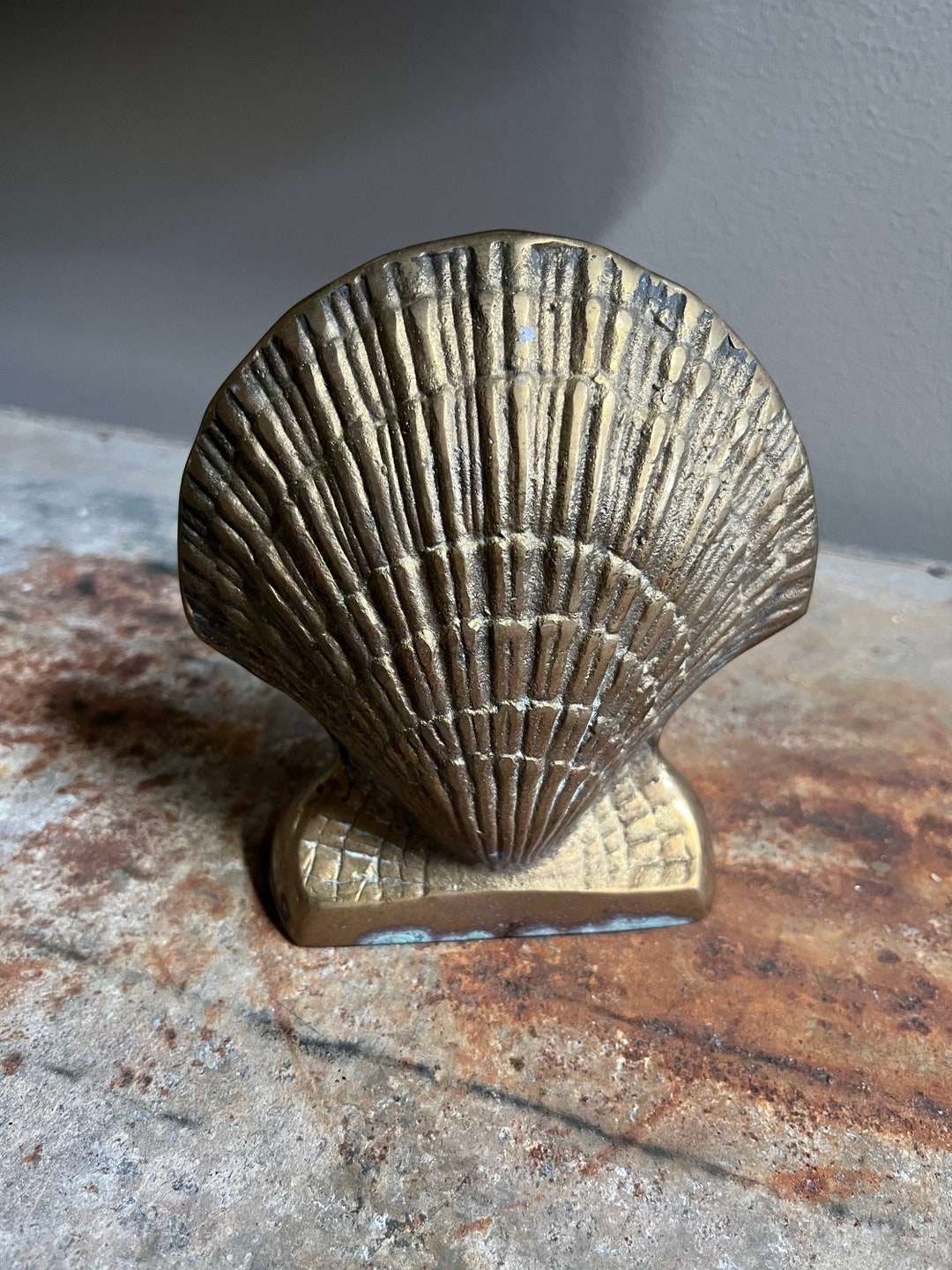 Brass Shell Bookend Made by O Lee Etsy