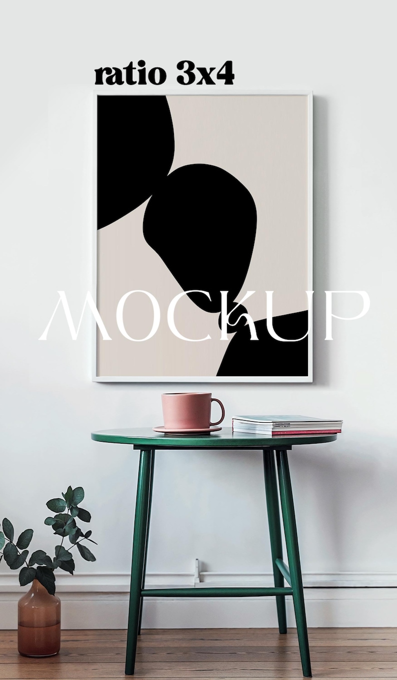 Framed Poster Mockup. PSD Template. Vertical Frame3x4 Ratio. Cozy White ...