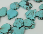 Large Sky Blue Turquoise Slab Beads strand Bulk,Top Drilled Howlite Turquoise Gemstone Beads Pendant,Turquoise Magnesite Slice Beads Jewelry