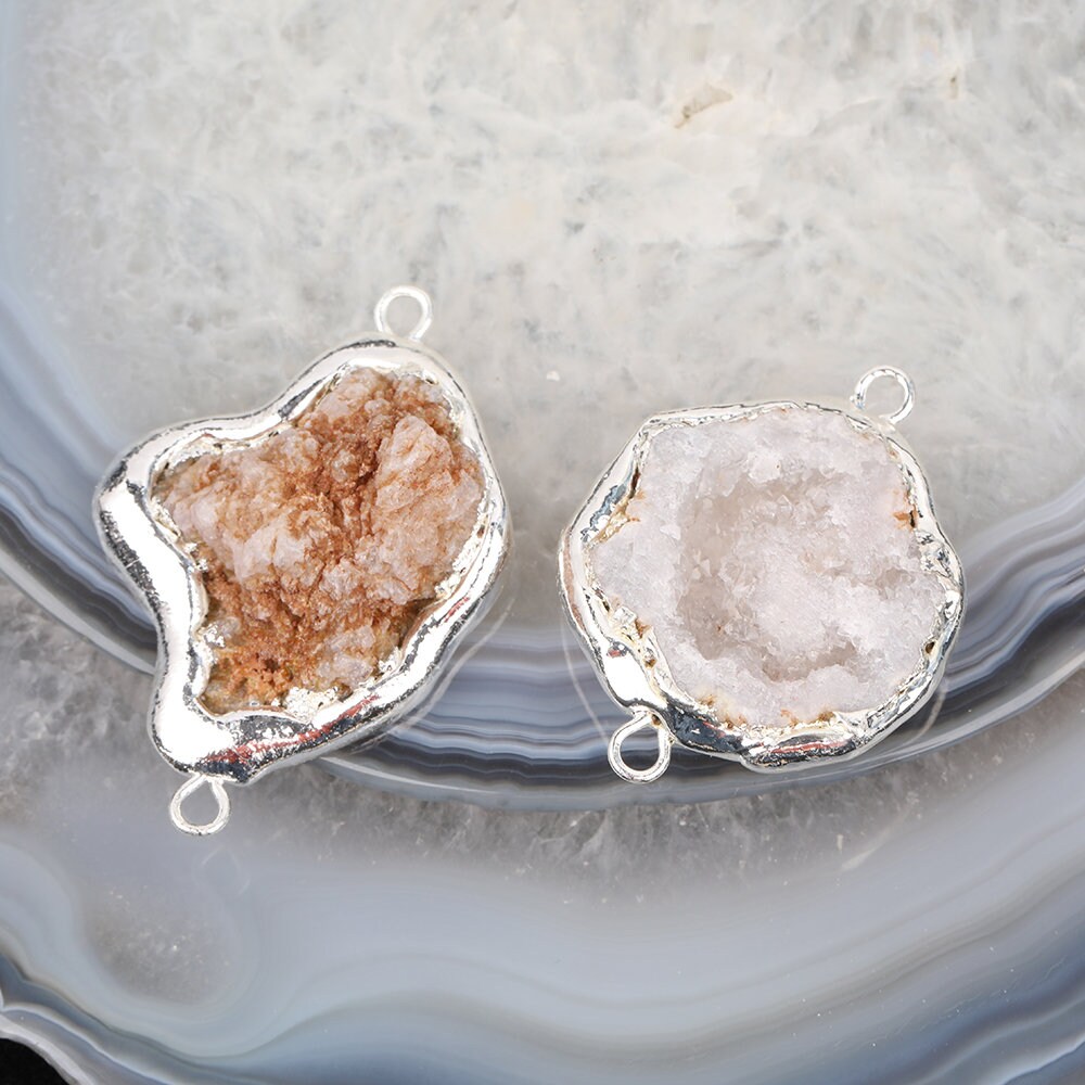 310pcs Rock Druzy Geode Connectors for Jewelry Makingchunky Etsy