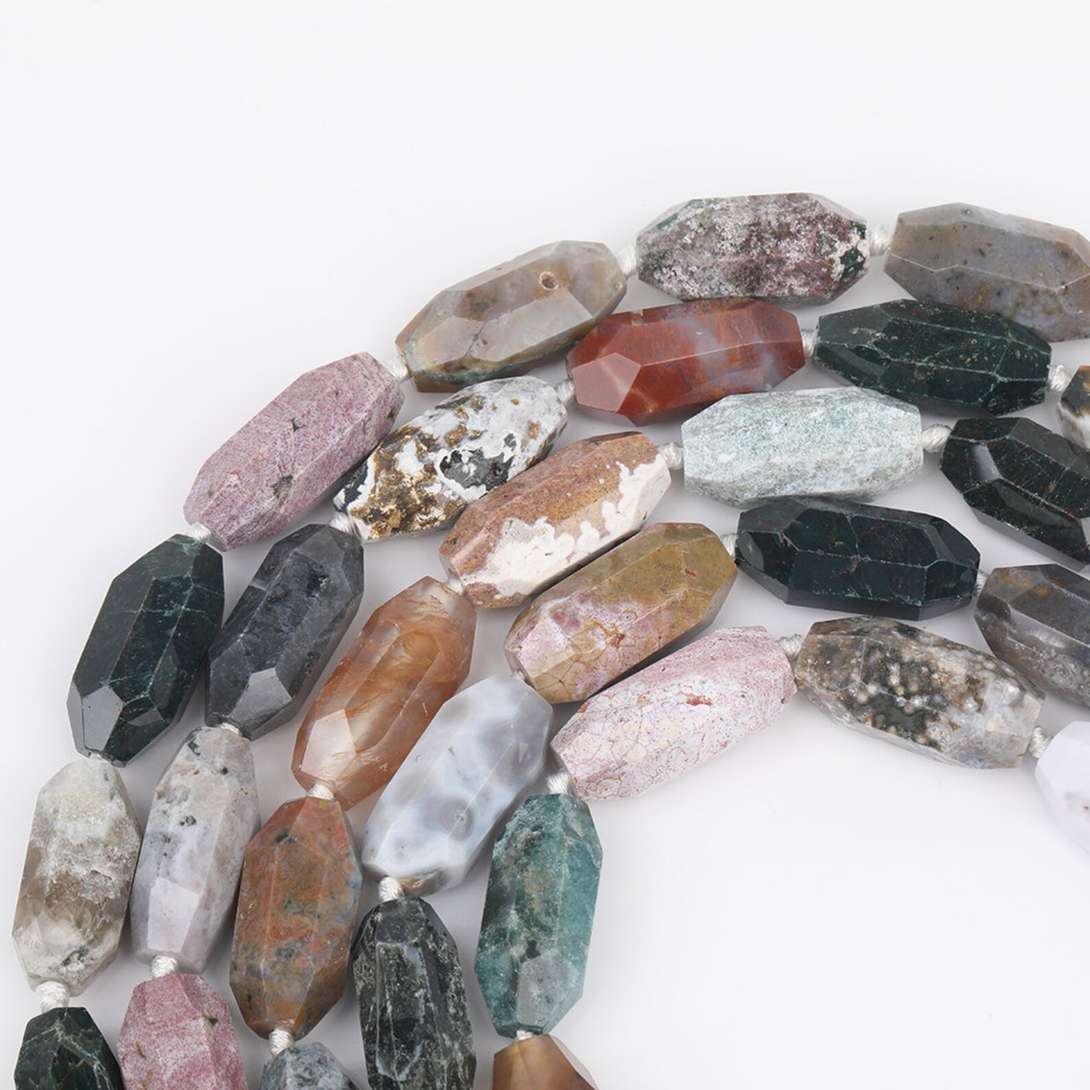 Full strand Faceted Jasper Natural Gemstones Drilled Loose Etsy