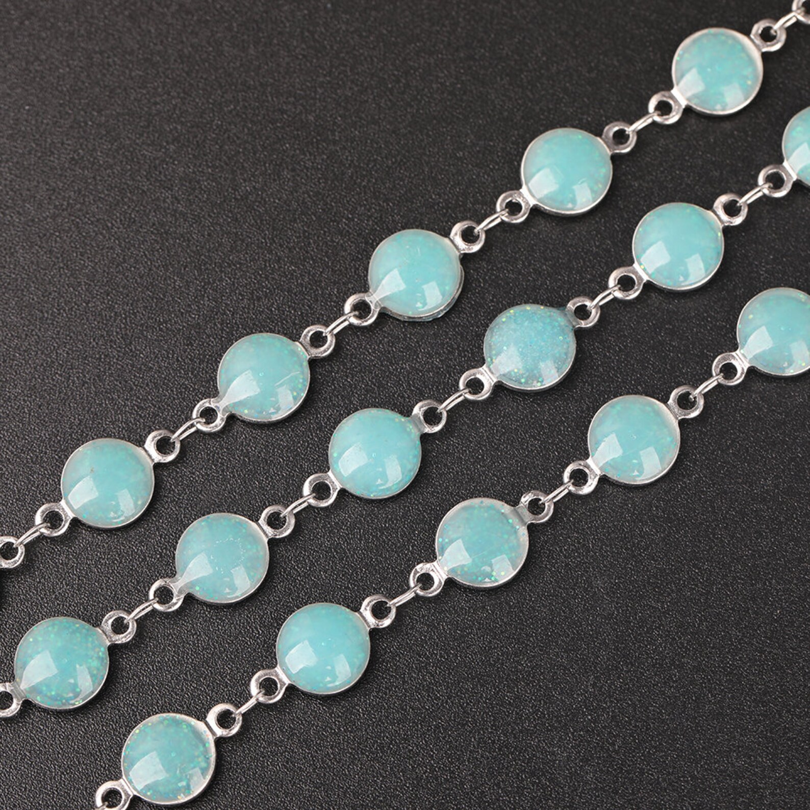 10feet Shining Plastic Beaded Chain Rosary Bracelet Etsy