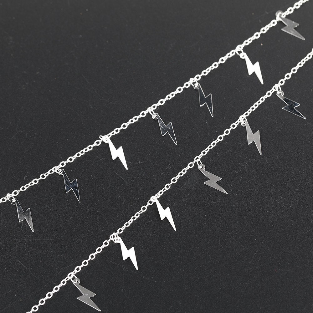 10feet/lot Lightning Bolt Chains Copper Findingslightning Etsy