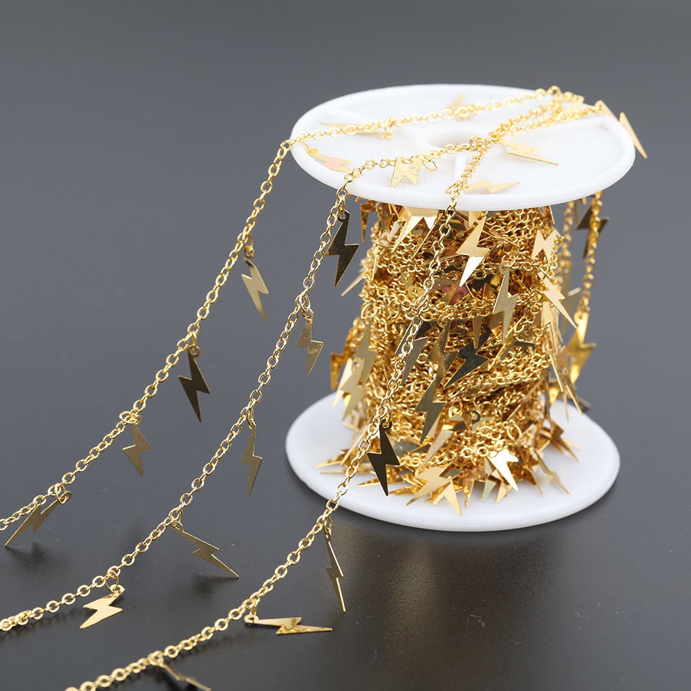 10feet/lot Lightning Bolt Chains Copper Findingslightning Etsy