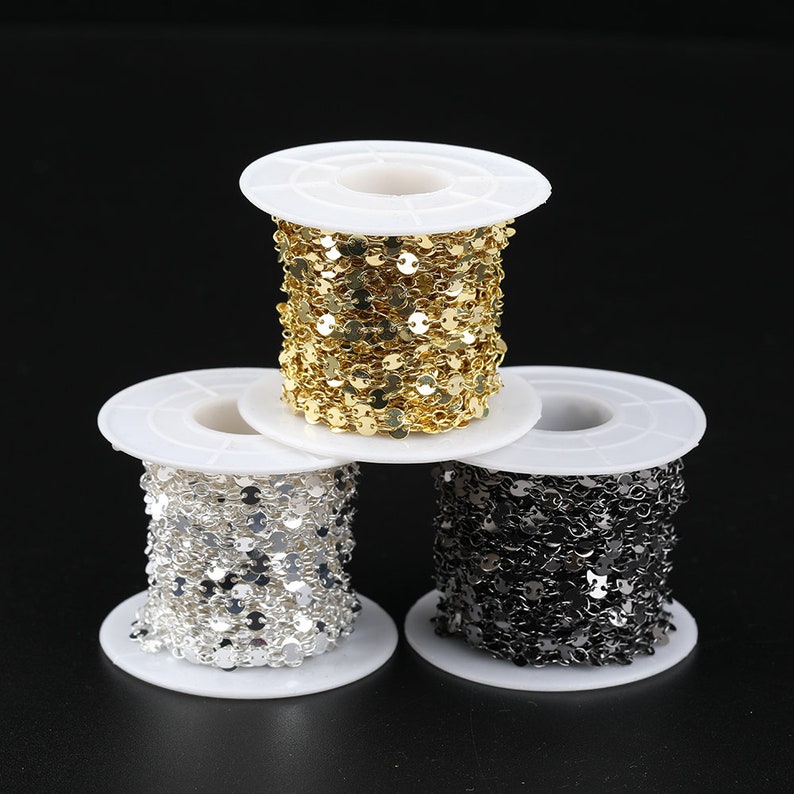 4mm Coin Copper Chains for Jewelry Making Electroplating Etsy