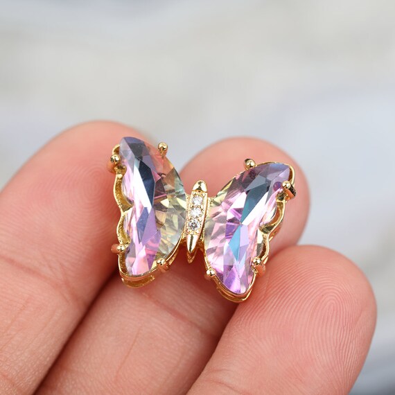 10Pc Butterfly Pendants Colorful Enamel Charm Animal Findings DIY Jewelry Making 