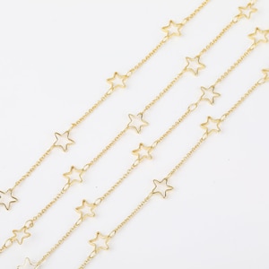 10feet/lot Star Chain for Jewelry Making,Gold Copper Rosary Chains Findings,Stars Body Chains Crafts Accessories Wholesale