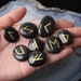 25pcs Set Black Obsidian Rune Stones Healing Energy Chakra Freeform ...