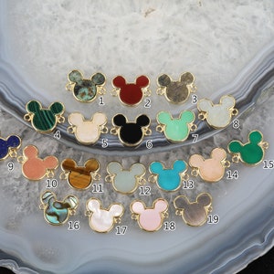 3-10pcs Mickey Mouse Connectors Beaded Bracelets DIY Fashion Gifts,Cartoon Disney Mouse Shape Gemstones Gold Charms for Jewelry Making image 1