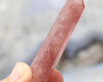 ONYL 1 pcs Strawberry Quartz Chunky Tower Point,Crystal Tower,Pink Crystal Point,Amethyst Crystal Point,Long Crystal Tower