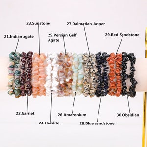 Natural Stone Stretchy Chip Bracelets,Bracelet For Women,Healing Crystals Chip Bracelet,For Gift Crystals Bracelets.Gemstone Bracelets image 5