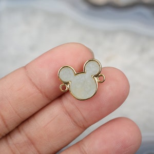 3-10pcs Mickey Mouse Connectors Beaded Bracelets DIY Fashion Gifts,Cartoon Disney Mouse Shape Gemstones Gold Charms for Jewelry Making image 10