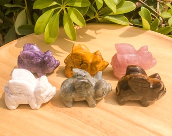 9 Choice 2'' Natural Crystal Flying Pig Animal Figurine,Hand Carved Gemstone Pig,Healing Crystals,Home Decoration,Crystal Gift,Wholesale