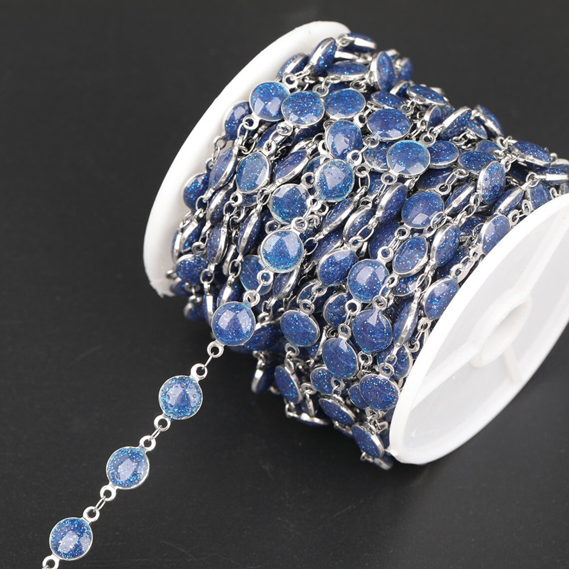 10feet Shining Plastic Beaded Chain Rosary Bracelet Etsy