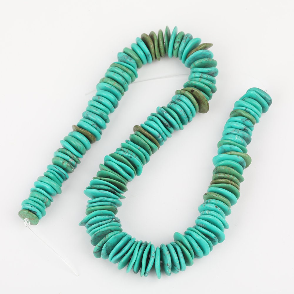 Full strand Slice Raw Turquoise Beads Drilled Pendants | Etsy